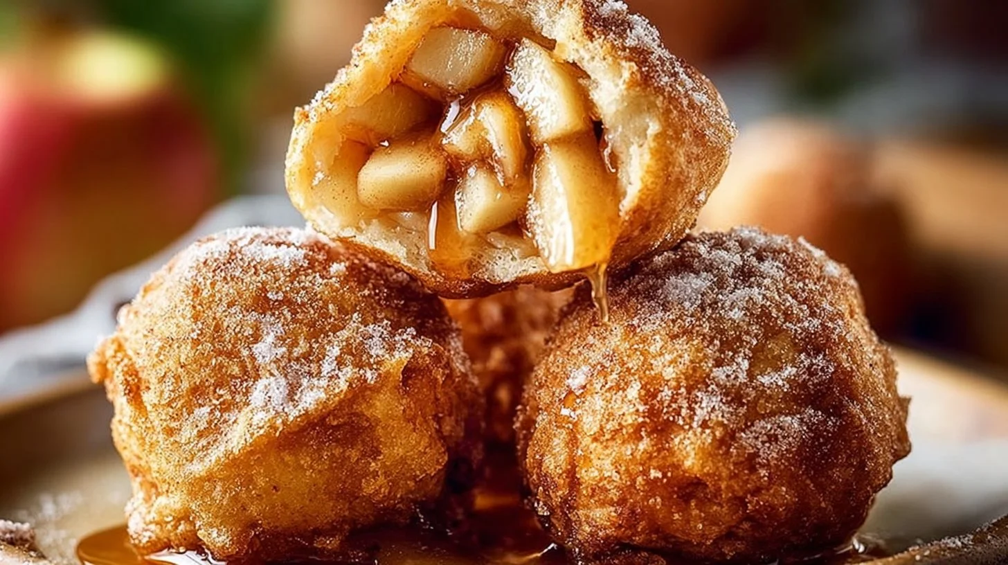 Sweet Air Fryer Apple Pie Bombs dessert bites on a plate