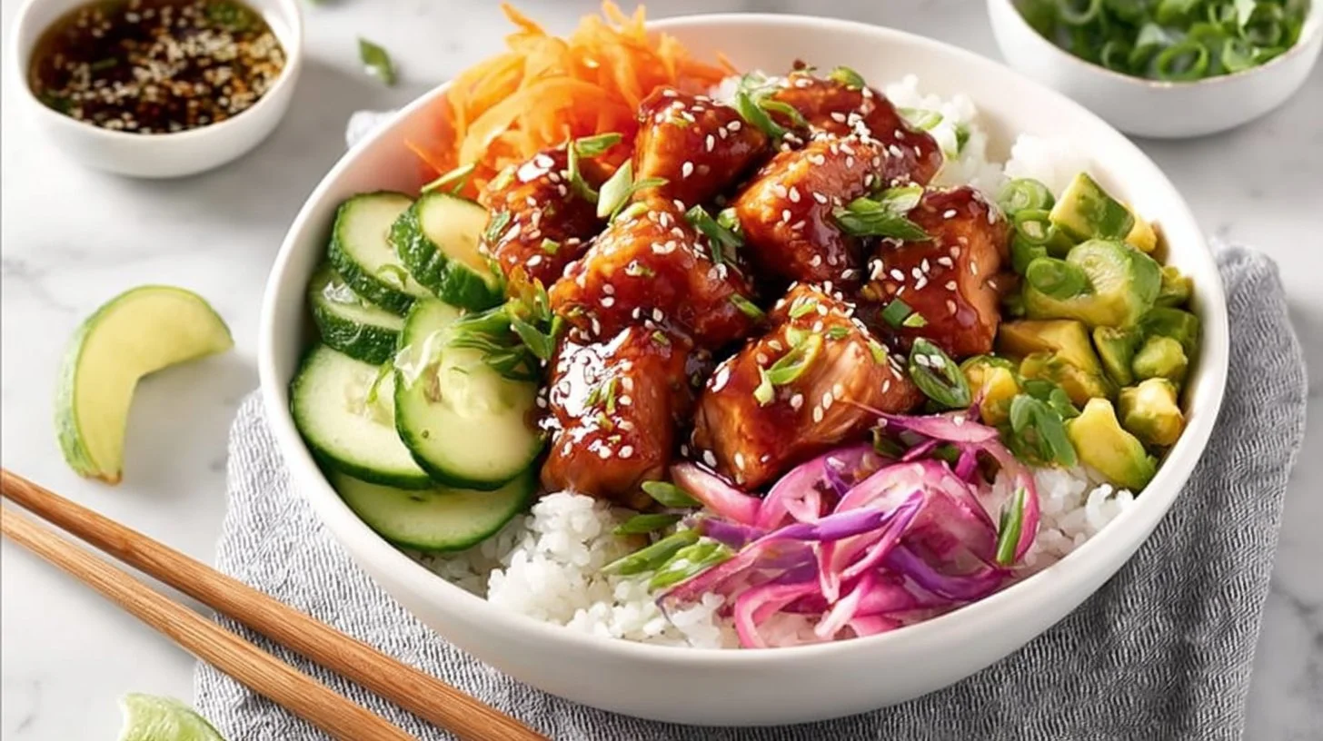 Teriyaki Chicken Poke Bowls: Quick and Easy, Delicious Dinner